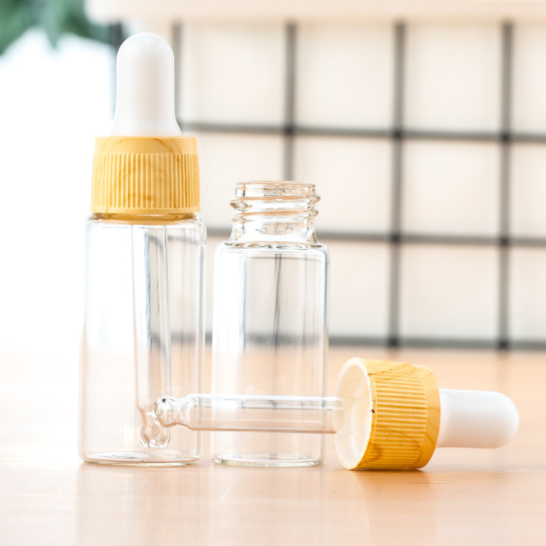 luxury 5ml 10ml 15ml 20ml empty plastic wood Essential Oil glass dropper bottle