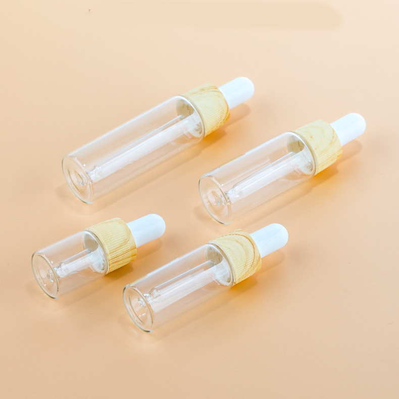 luxury 5ml 10ml 15ml 20ml empty plastic wood Essential Oil glass dropper bottle