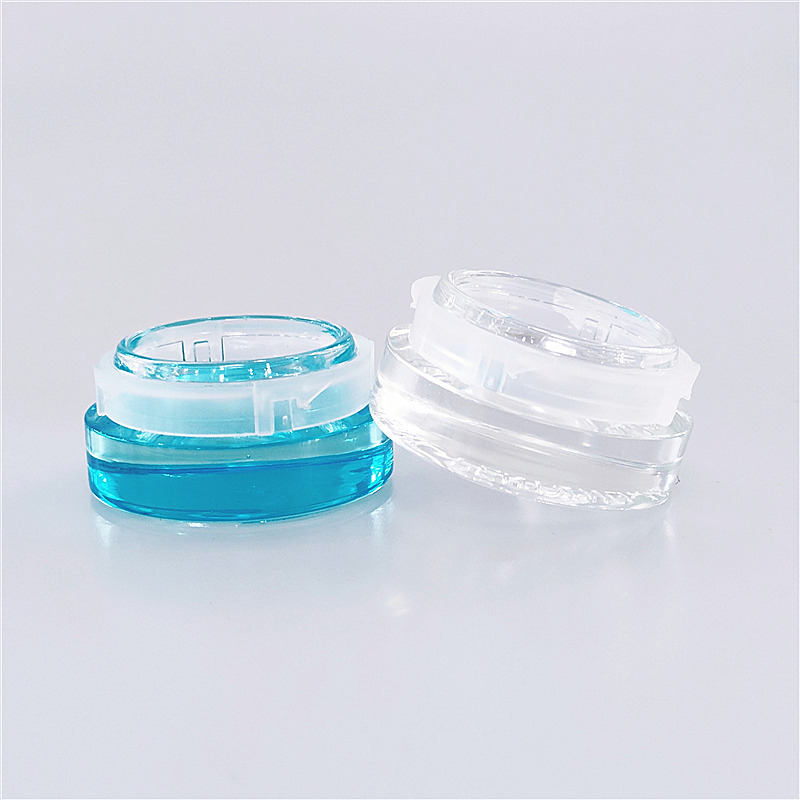 luxury 5ml 7ml 9ml black white clear qube cube square Glass child proof CRC CBD jar with push down and turn cap