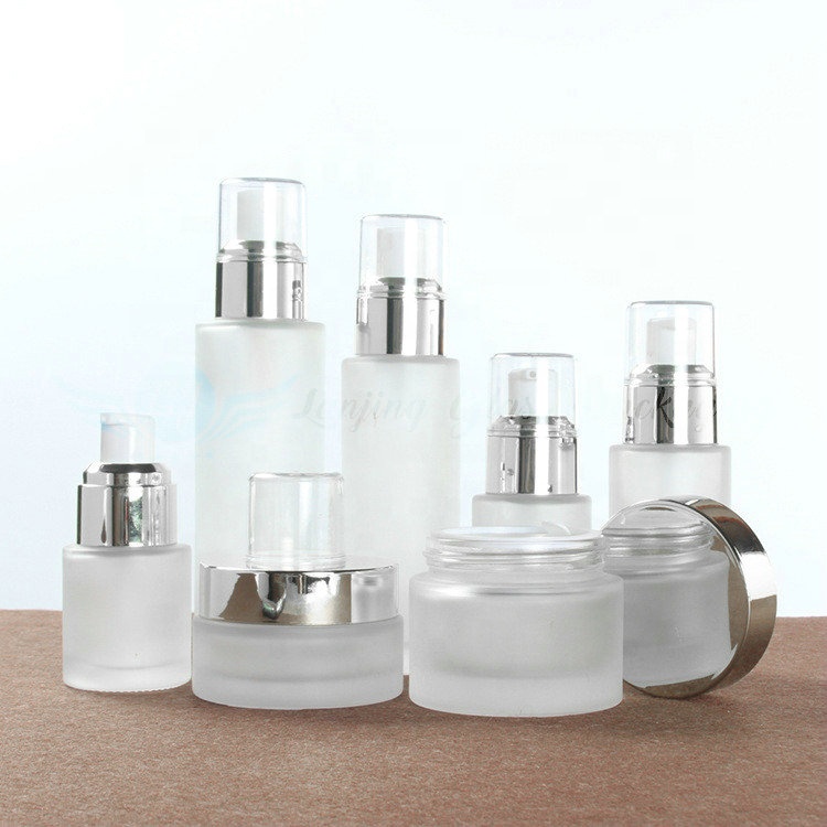 luxury Skin Care cosmetic empty glass bottle set packaging for sale