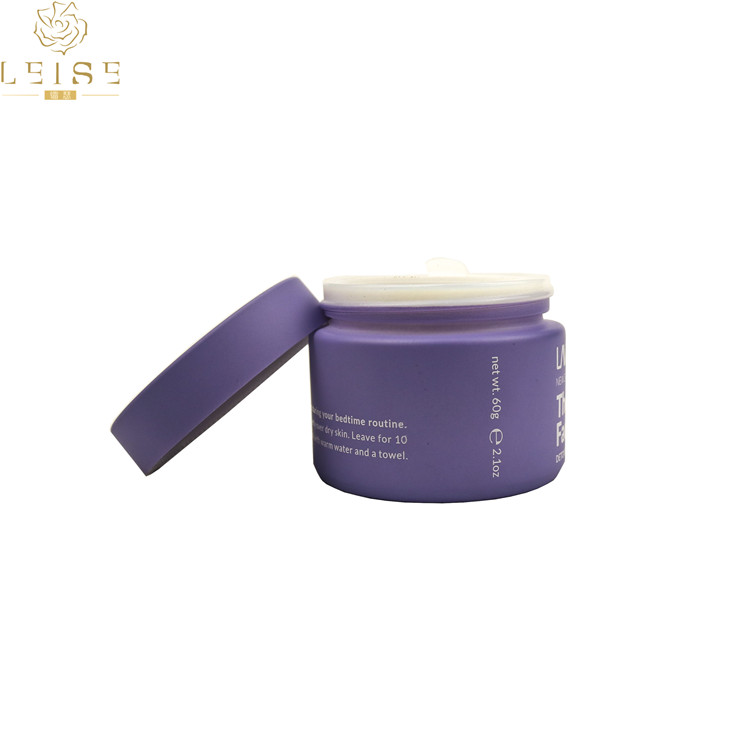 luxury Skin care ceramic packaging empty cream container light green 50ml opal white glass cosmetic jar for skin care face mask