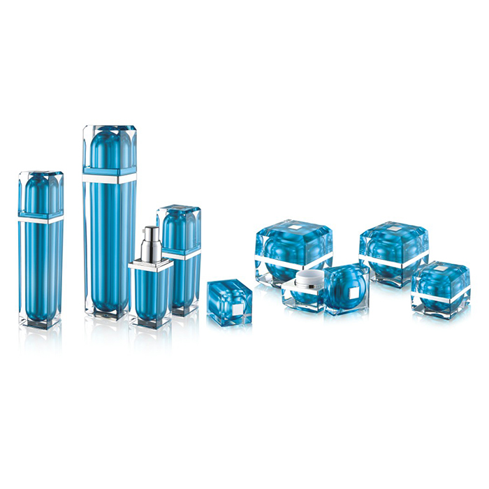 luxury acrylic cosmetic jar good price blue square 10g 15g 30g 50g cream jar