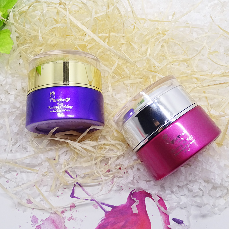luxury acrylic screw lid cosmetic packaging face cream round 30g 30ml eye cream custom glass jar