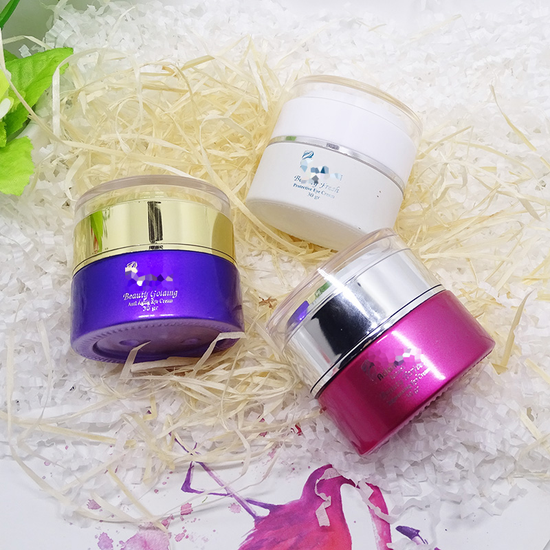 luxury acrylic screw lid cosmetic packaging face cream round 30g 30ml eye cream custom glass jar