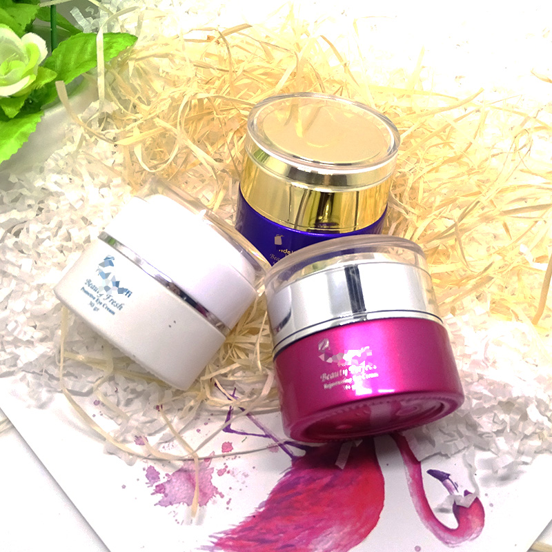 luxury acrylic screw lid cosmetic packaging face cream round 30g 30ml eye cream custom glass jar