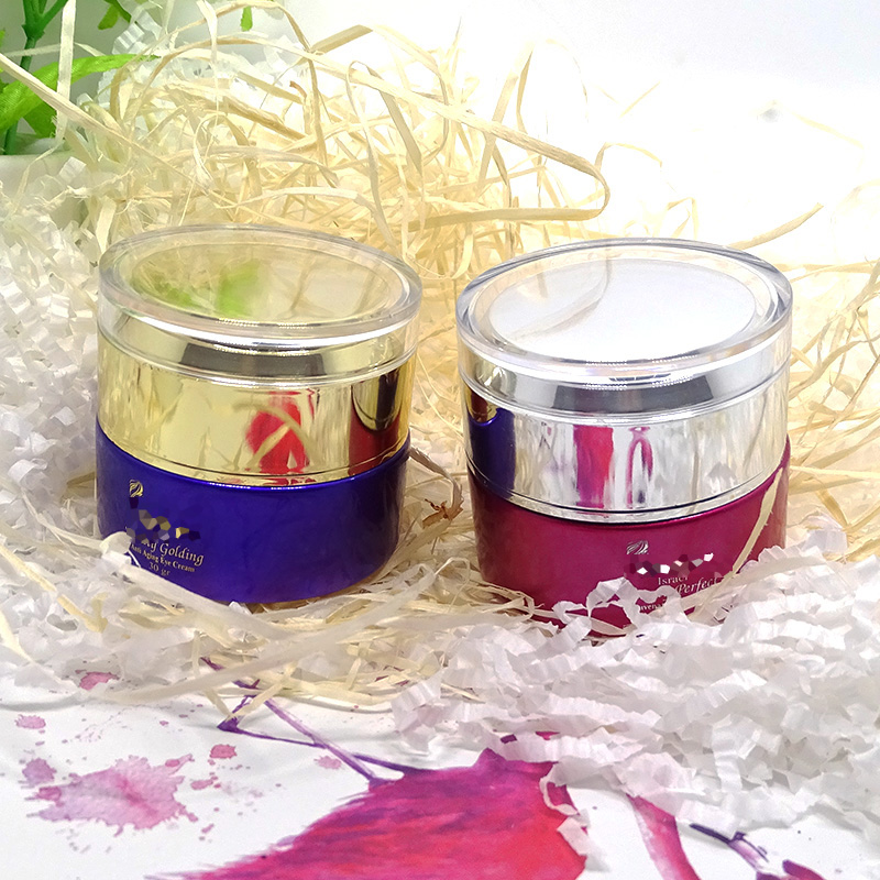 luxury acrylic screw lid cosmetic packaging face cream round 30g 30ml eye cream custom glass jar