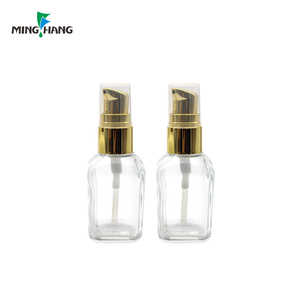 luxury airless cosmetic oil cream glass lotion bottle with pump