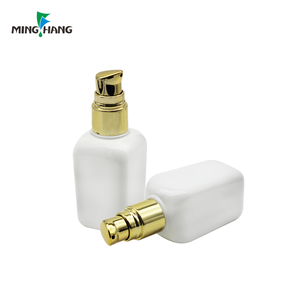 luxury airless cosmetic oil cream glass lotion bottle with pump