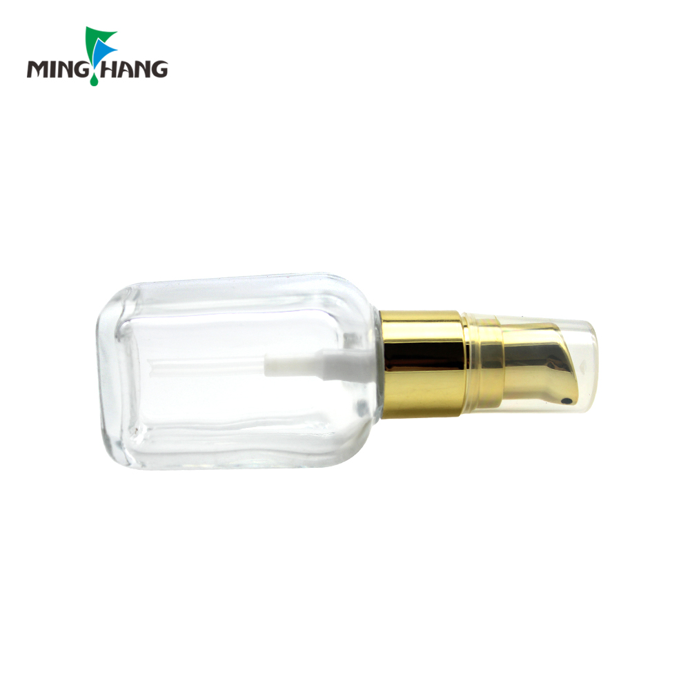 luxury airless cosmetic oil cream glass lotion bottle with pump