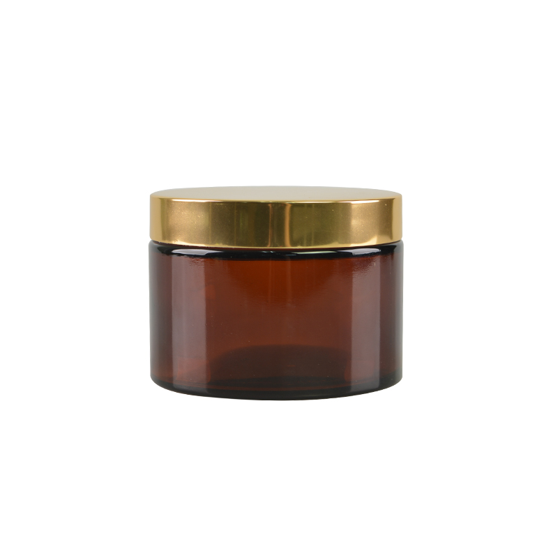luxury amber brown can be frosted glass cosmetic cream jar 250ml sample body cream container jar for skincare bb facial cream