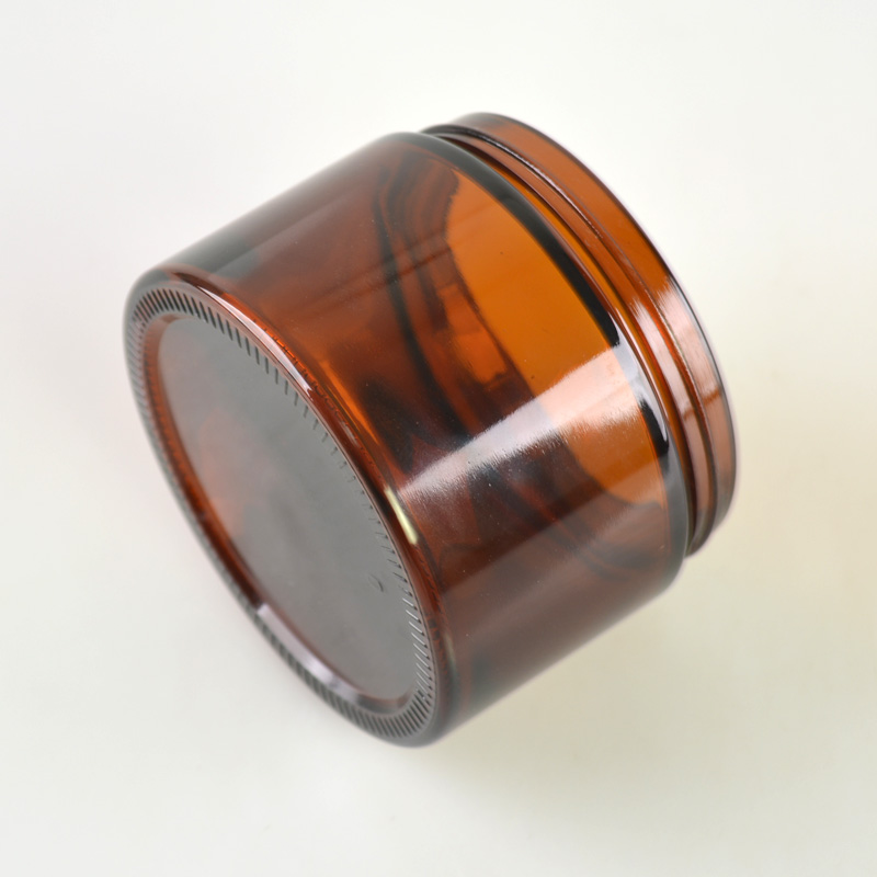 luxury amber brown can be frosted glass cosmetic cream jar 250ml sample body cream container jar for skincare bb facial cream