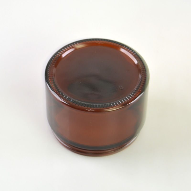 luxury amber brown can be frosted glass cosmetic cream jar 250ml sample body cream container jar for skincare bb facial cream