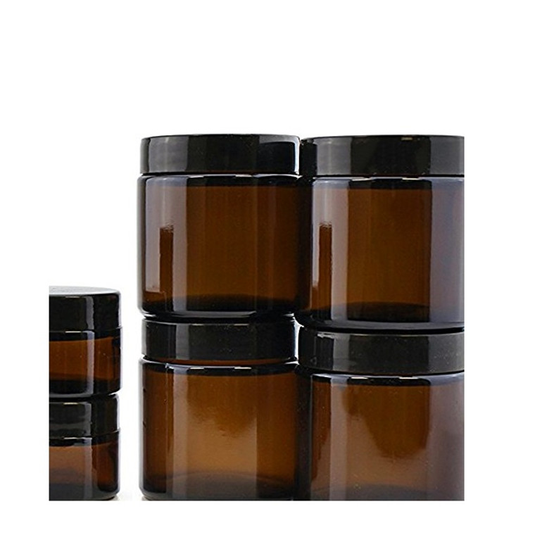 luxury amber brown can be frosted glass cosmetic cream jar 250ml sample body cream container jar for skincare bb facial cream