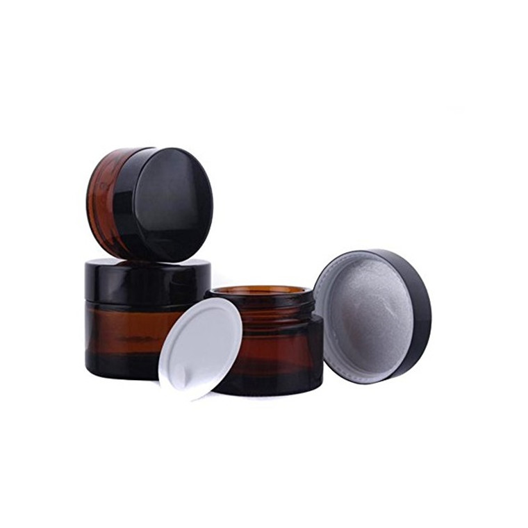 luxury amber brown can be frosted glass cosmetic cream jar 250ml sample body cream container jar for skincare bb facial cream