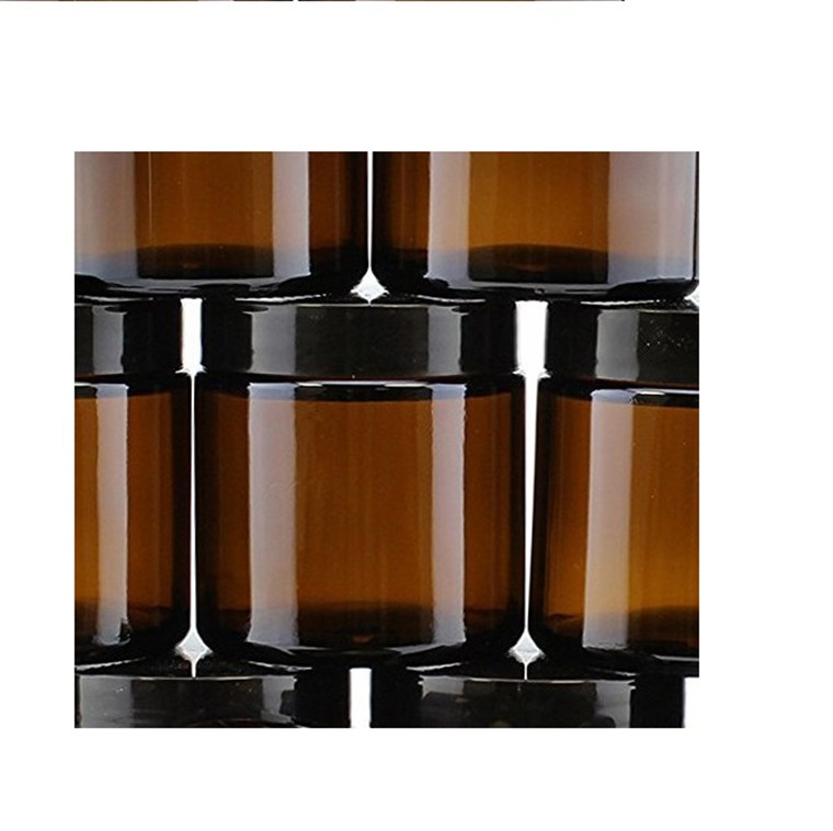 luxury amber brown can be frosted glass cosmetic cream jar 250ml sample body cream container jar for skincare bb facial cream