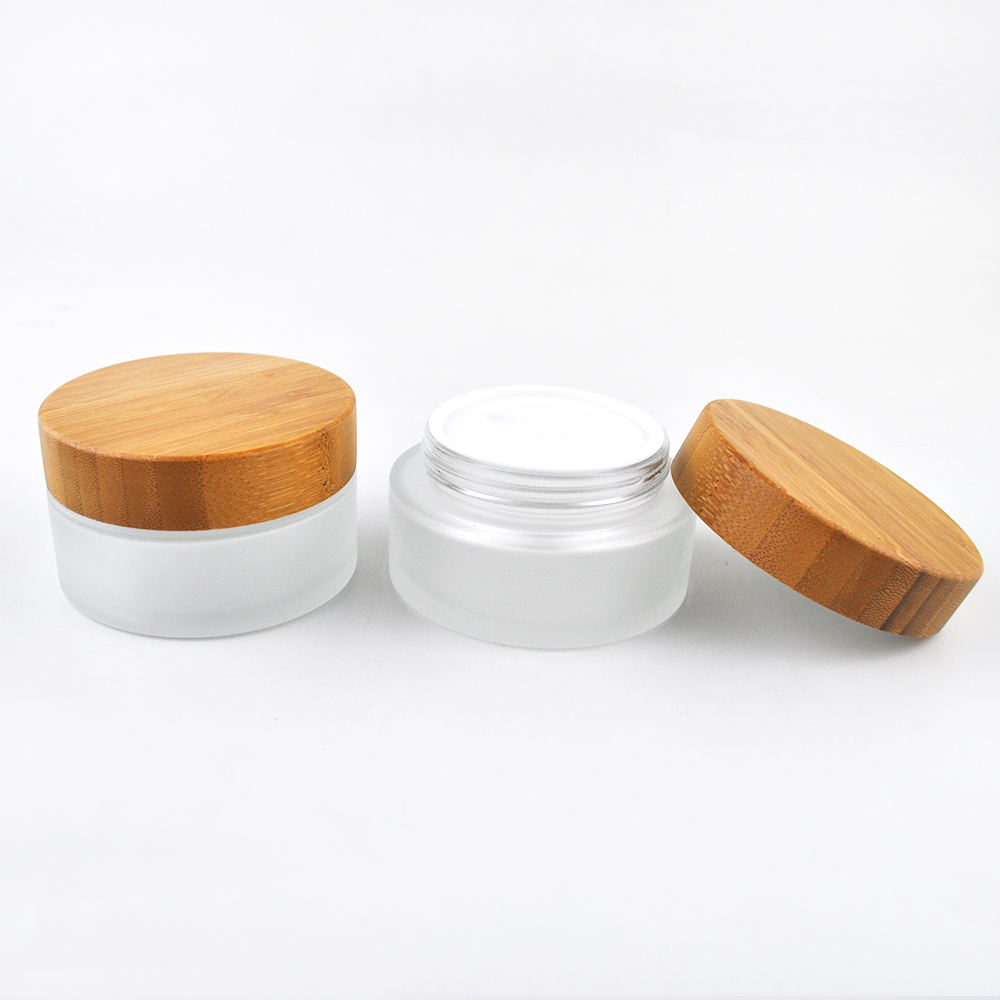 luxury and low MQQ acrylic cosmetic container set 50ml 100ml glass jar for make up packing