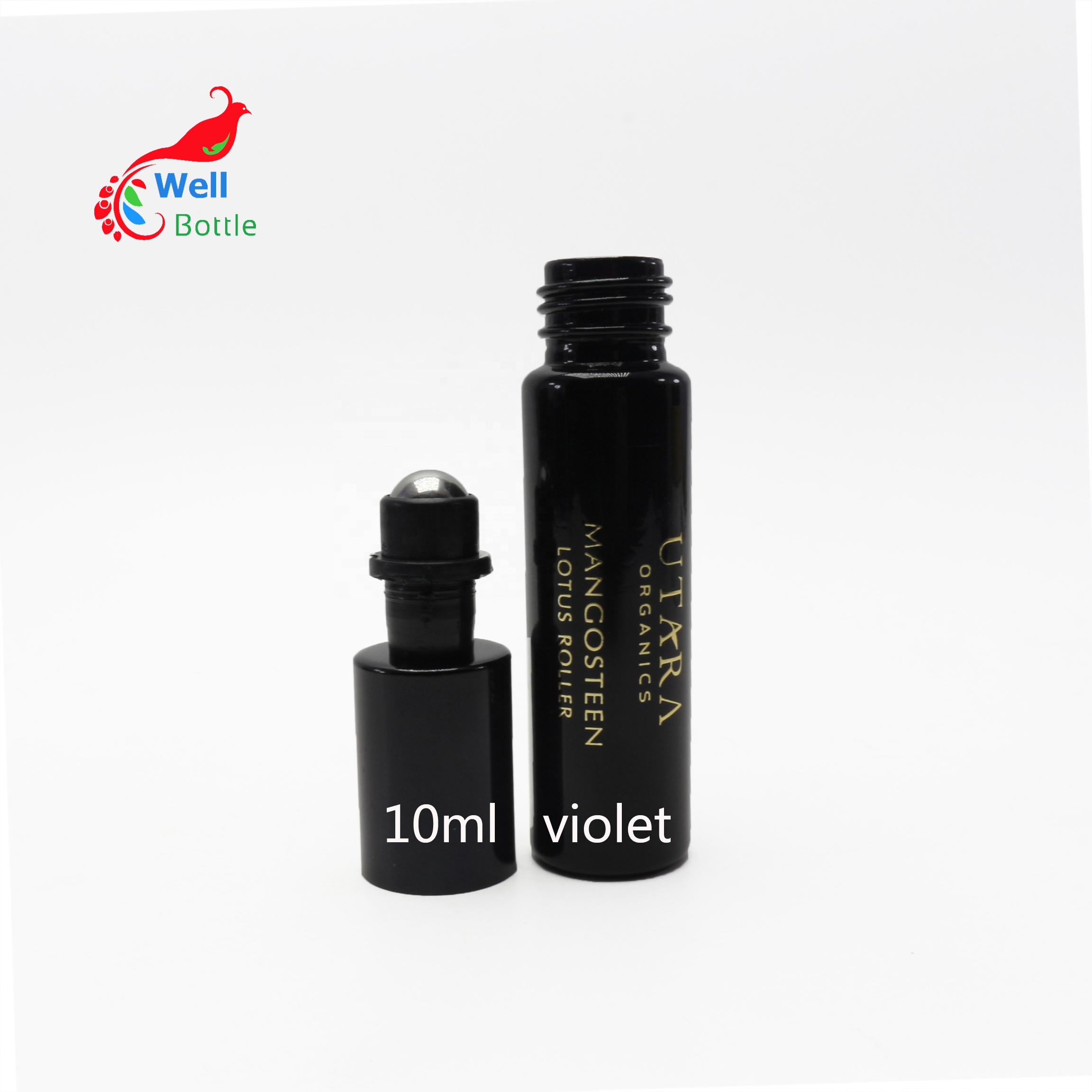 luxury anti-UV roll on tube 10ml violet essential oil roller bottle for perfume DV223E