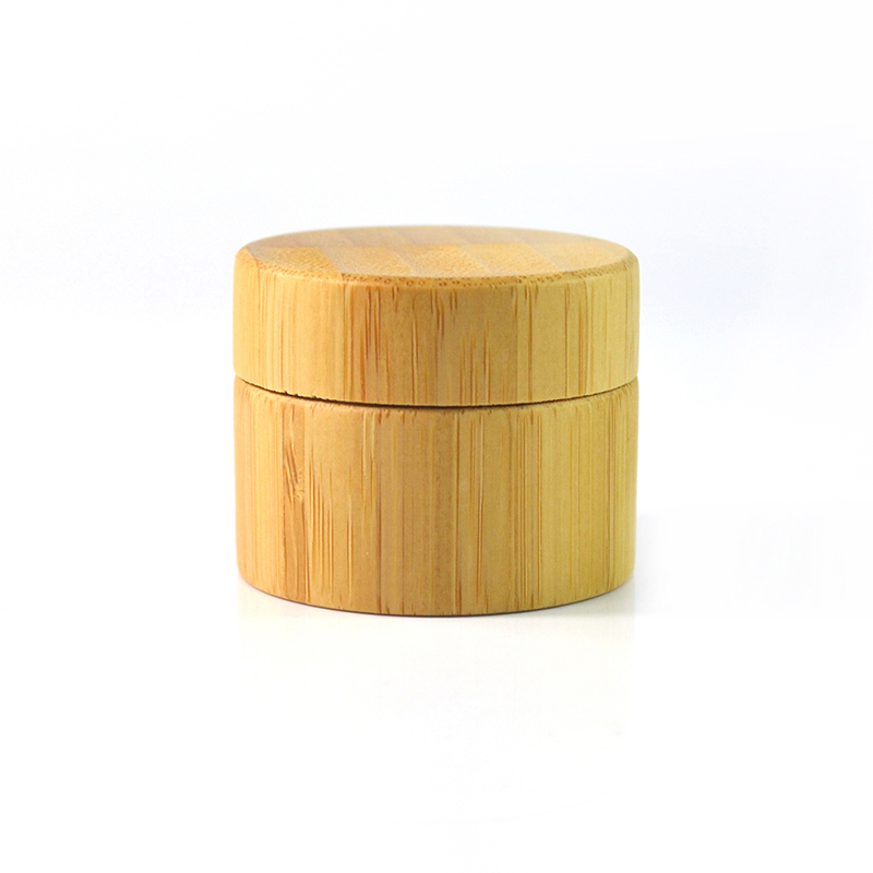 luxury bamboo wooden cosmetic container 10g  bamboo  cream jar with PP inner