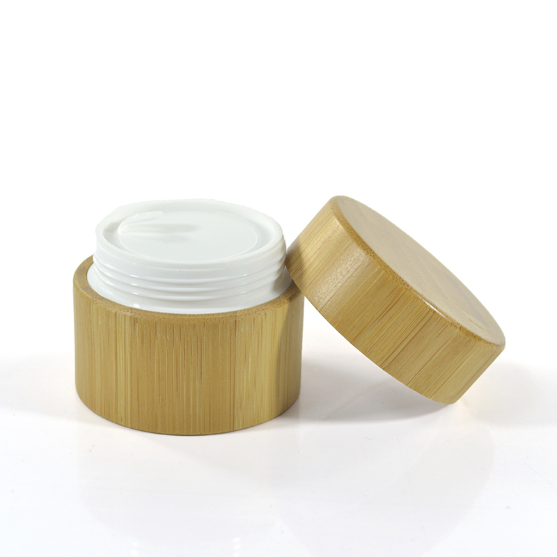 luxury bamboo wooden cosmetic container 5g 10g 15g 20g 30g 50g 100g 150g 200g 250g 300g bamboo cream jar with PP inner