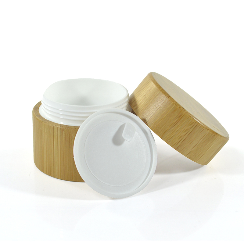 luxury bamboo wooden cosmetic container 5g 10g 15g 20g 30g 50g 100g 150g 200g 250g 300g bamboo cream jar with PP inner