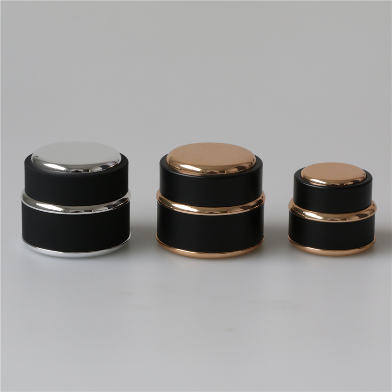 luxury black matte finish plastic cosmetic jar for uv nail polish