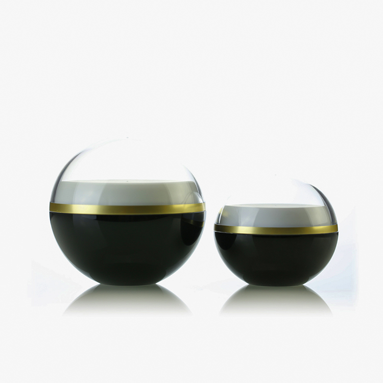 luxury black/white ball shape /sphere cosmetic plastic cream jar customized color WE 5/15/30/50/80/100g