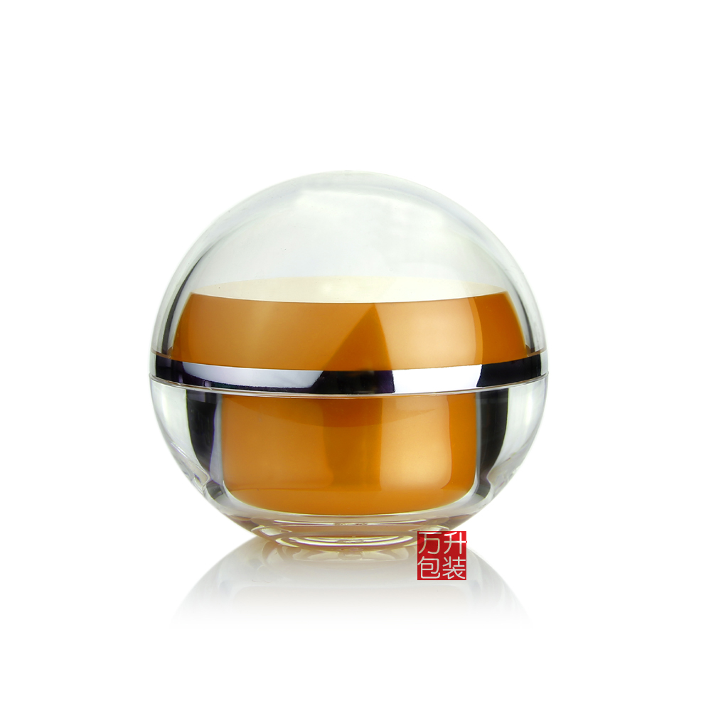 luxury black/white ball shape /sphere cosmetic plastic cream jar customized color WE 5/15/30/50/80/100g