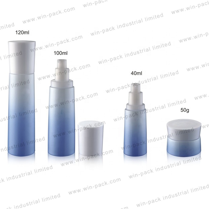 luxury blue glass cream jar glass cosmetic packaging for skin care cream
