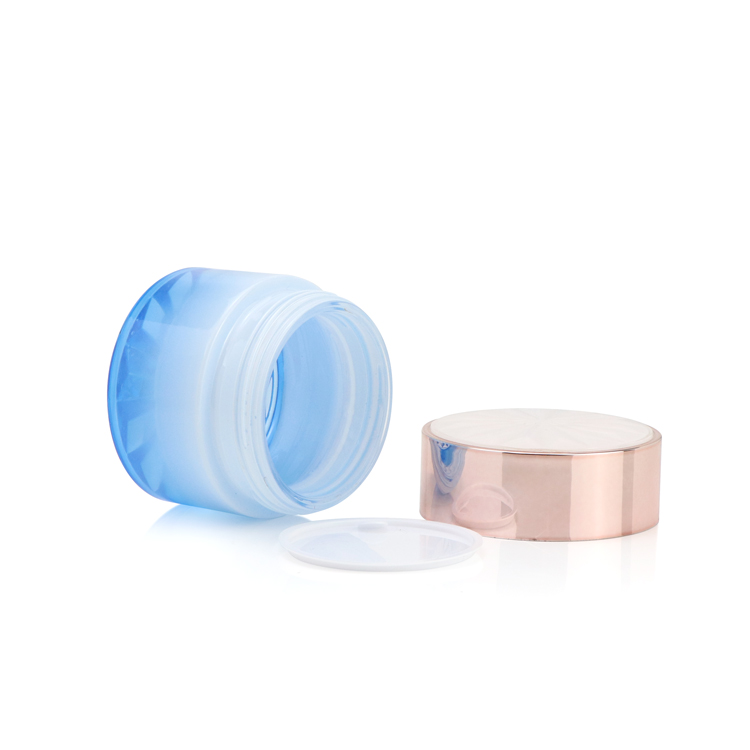 luxury bule white guangzhou cosmetic bottles 60g 40ml 100ml 120ml lotion cream jars Thick bottomed glass bottle