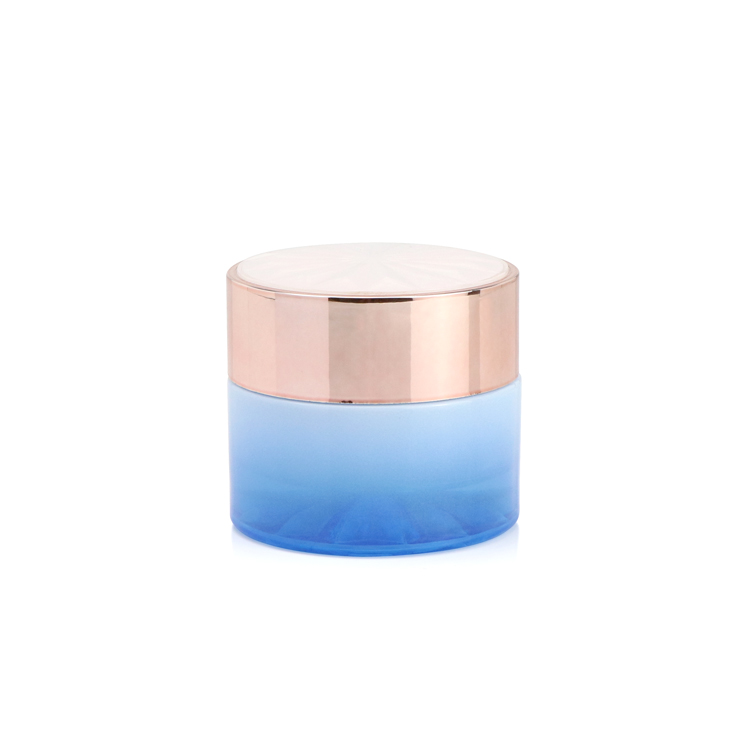 luxury bule white guangzhou cosmetic bottles 60g 40ml 100ml 120ml lotion cream jars Thick bottomed glass bottle
