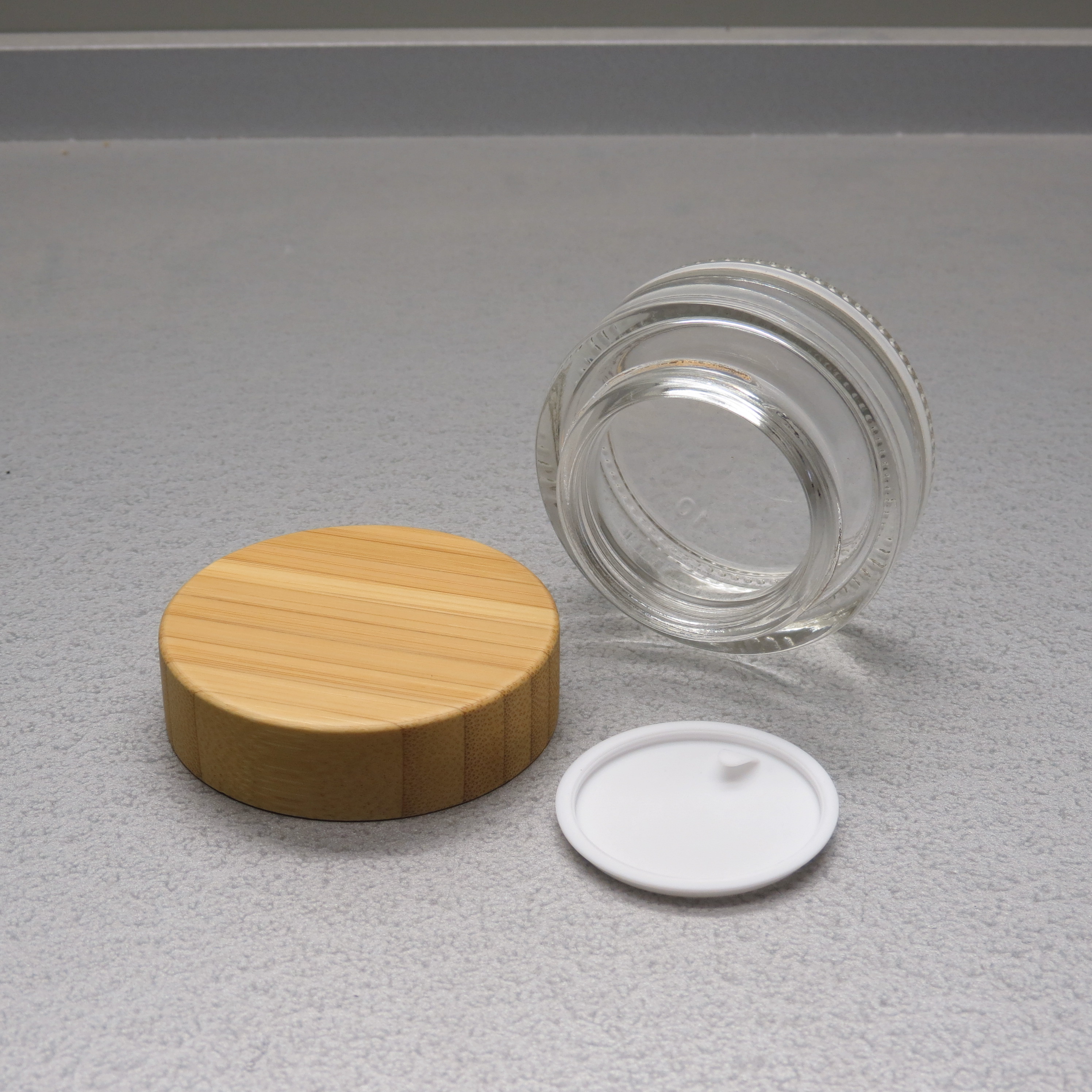 luxury clear cosmetic jar glass with bamboo lid cosmetic jars with bamboo lid