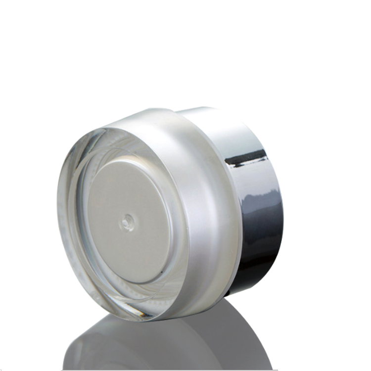 luxury clear round 15g 30g 50g acrylic cream ointment lotion jar with silver aluminum lid