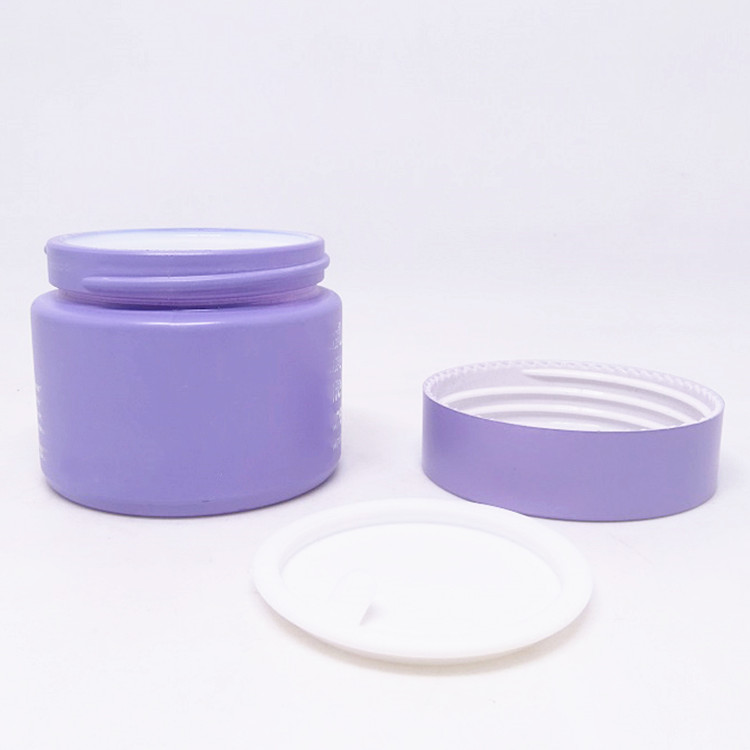 luxury colored purple ceramic glass night cream jar with airtight lid