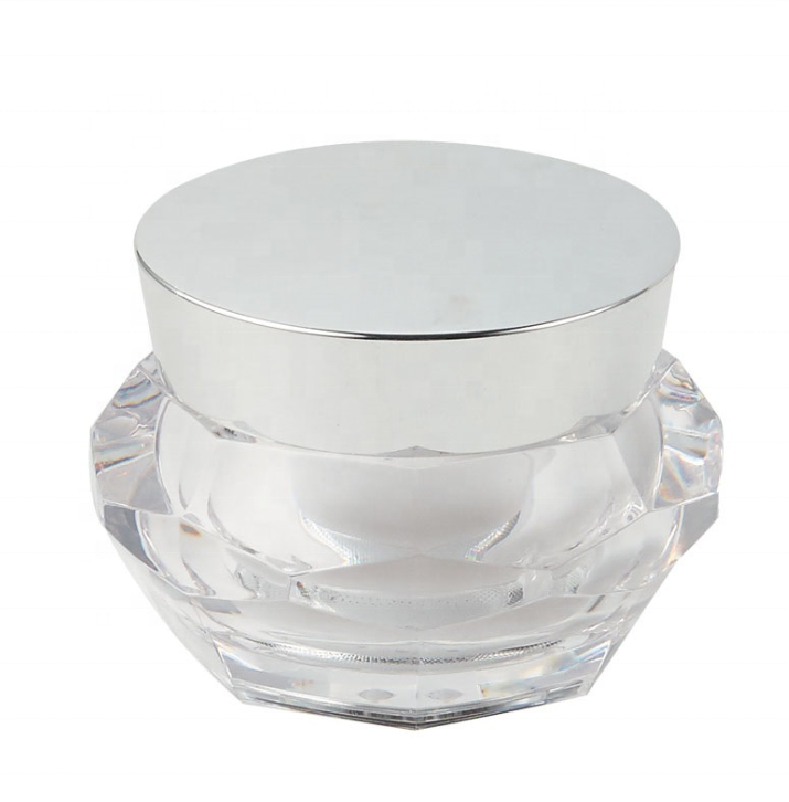 luxury compostable crown plastic cream jar with diamonds