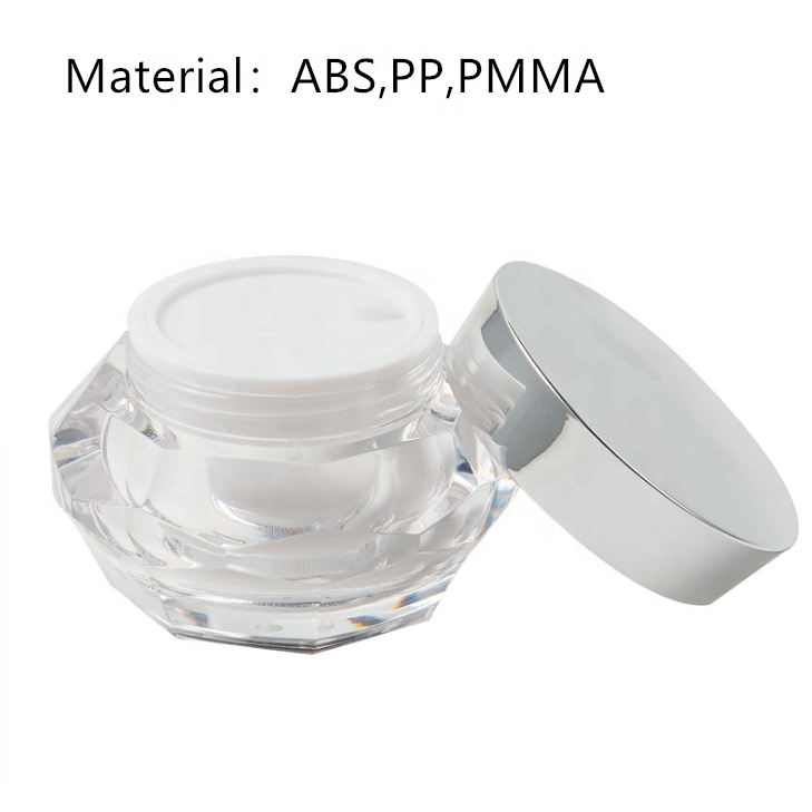 luxury compostable crown plastic cream jar with diamonds