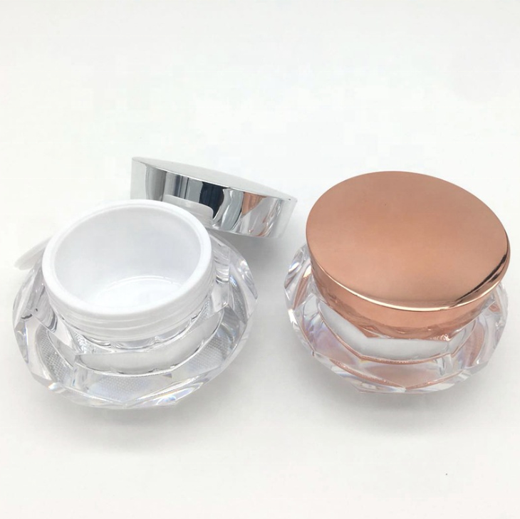 luxury compostable crown plastic cream jar with diamonds