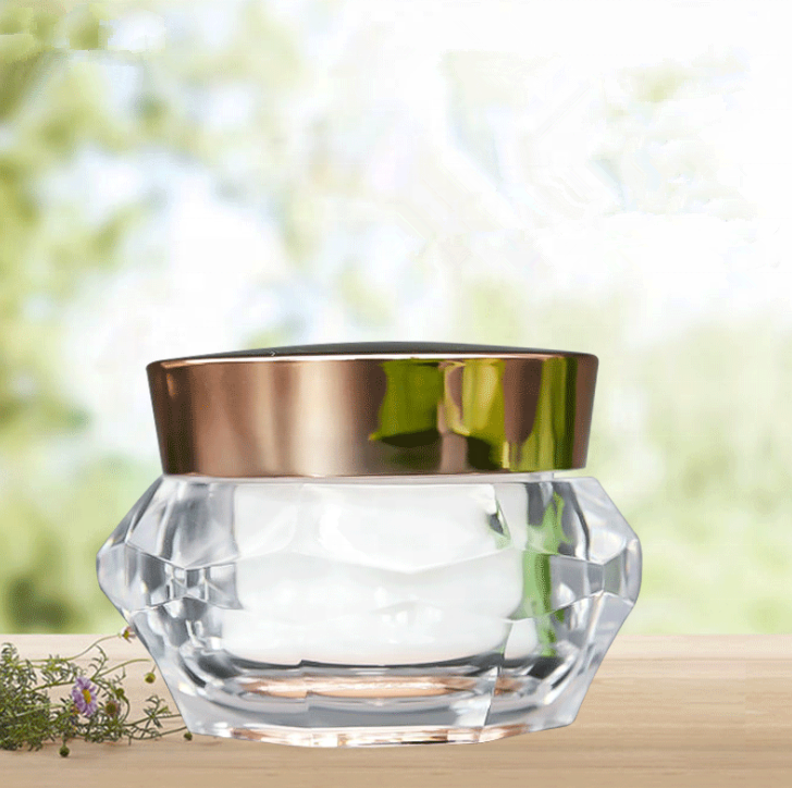 luxury compostable crown plastic cream jar with diamonds