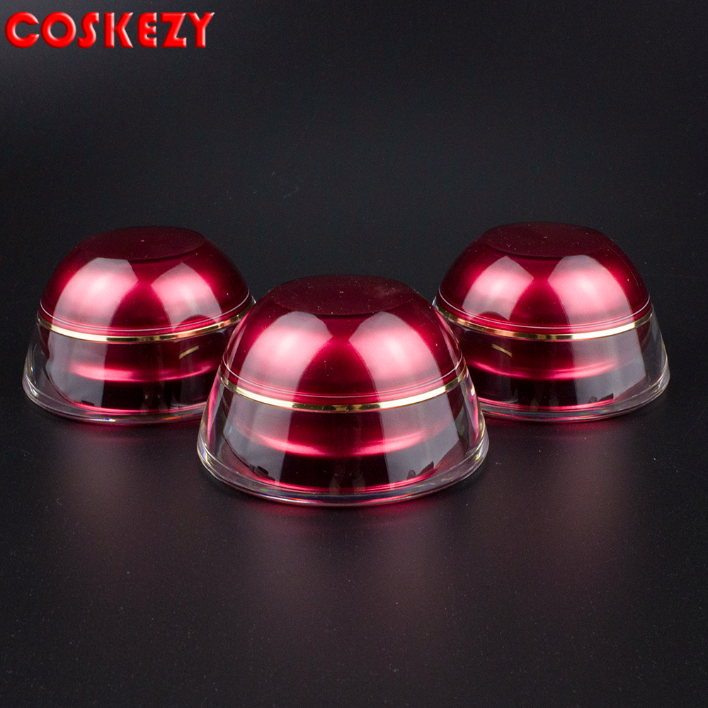 luxury container 5g 15g 30g 50g red jar unique shaped bottles carem jar and serum bottle