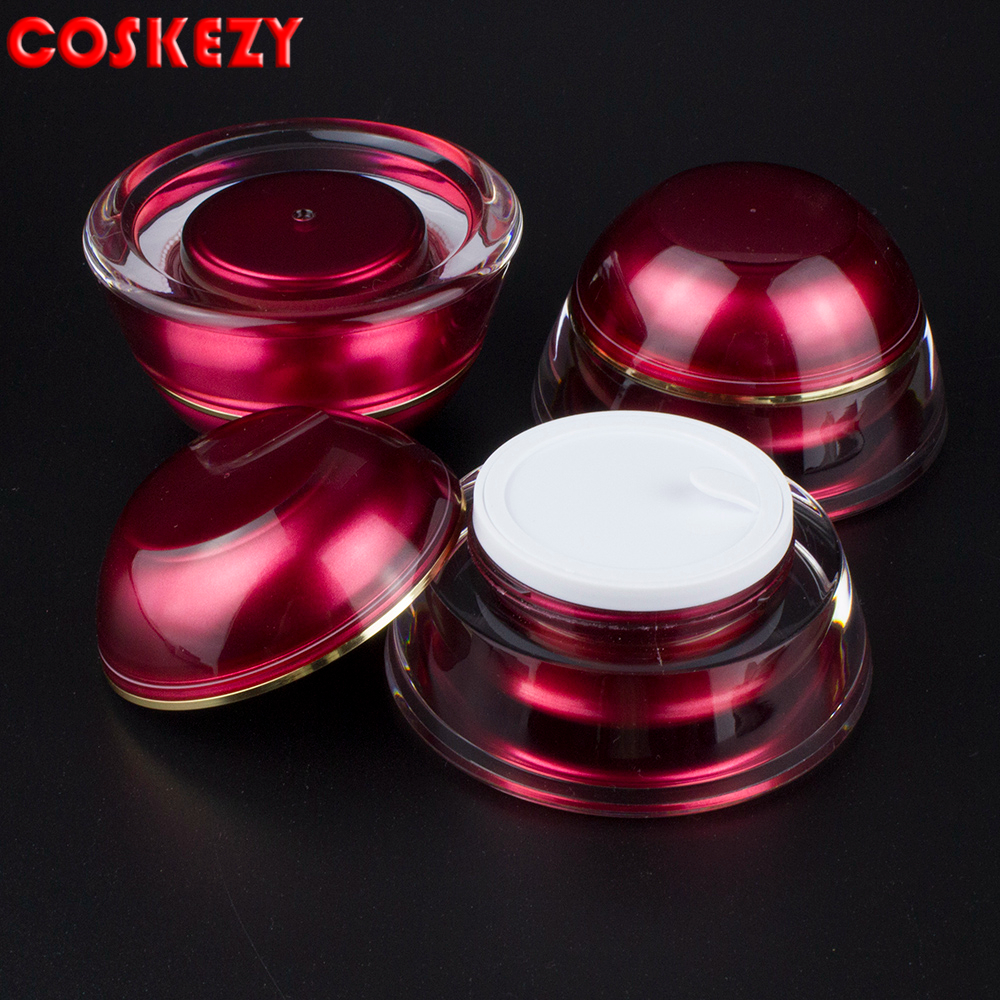 luxury container 5g 15g 30g 50g red jar unique shaped bottles carem jar and serum bottle