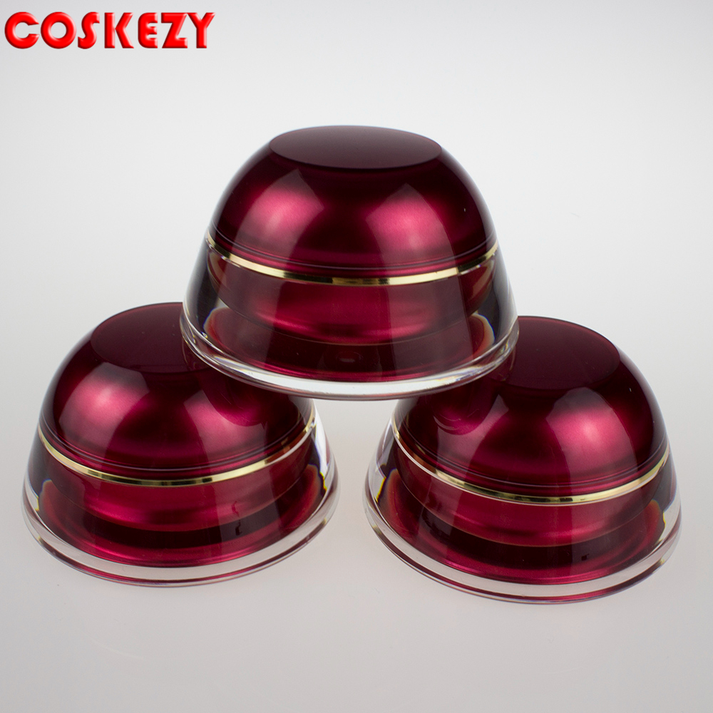 luxury container 5g 15g 30g 50g red jar unique shaped bottles carem jar and serum bottle