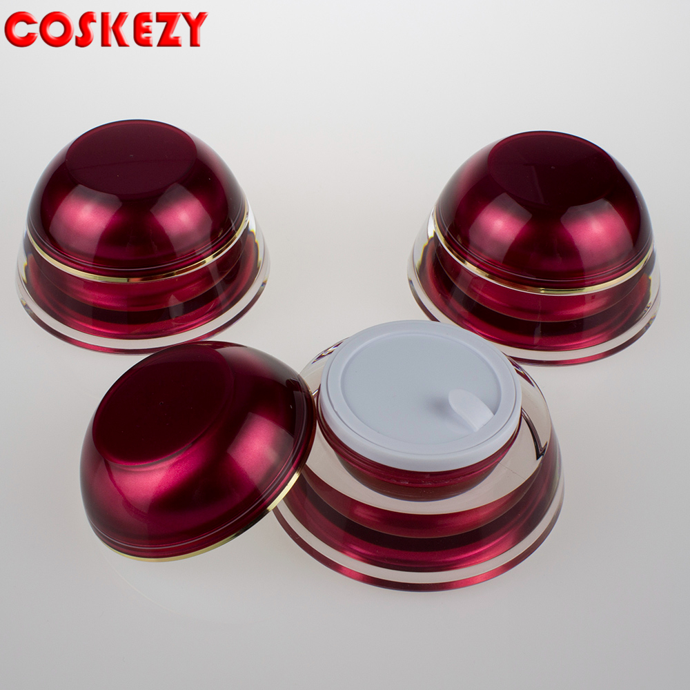 luxury container 5g 15g 30g 50g red jar unique shaped bottles carem jar and serum bottle