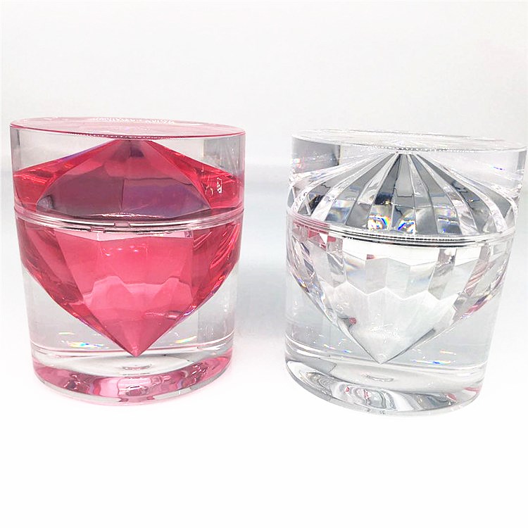 luxury containers cosmetic packaging 15g diamond jar 30g 50g 15g pink cosmetic jar for nail acrylic glitter powder
