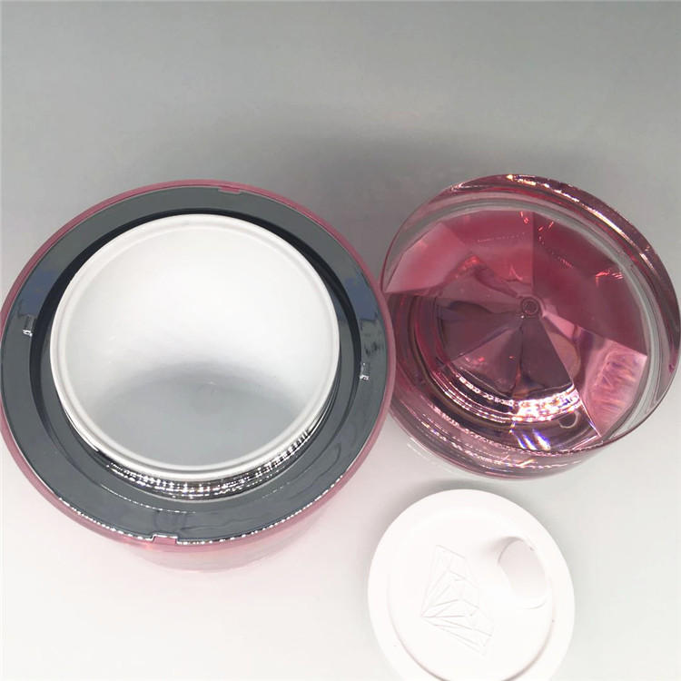 luxury containers cosmetic packaging 15g diamond jar 30g 50g 15g pink cosmetic jar for nail acrylic glitter powder