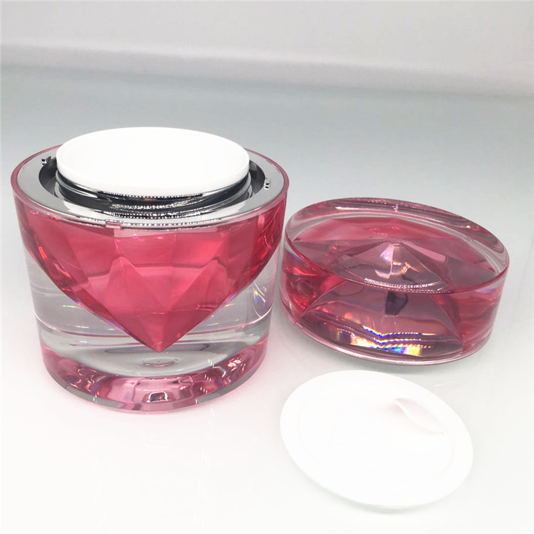 luxury containers cosmetic packaging 15g diamond jar 30g 50g 15g pink cosmetic jar for nail acrylic glitter powder