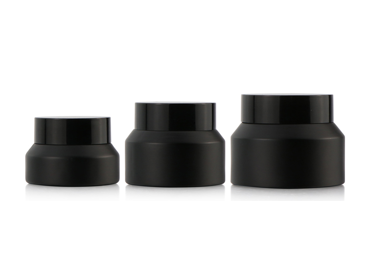 luxury cosmetic 15g 30g 50g frosted amber green round glass cosmetic jar for cream