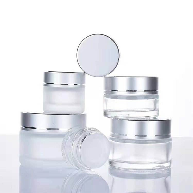 luxury cosmetic 15g 30g 50g frosted glass cosmetic jar for cream