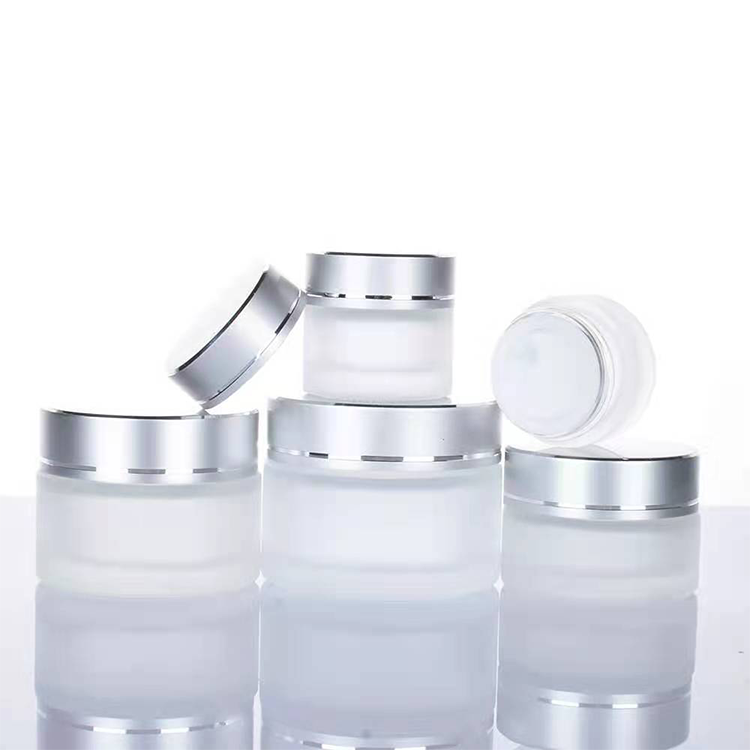 luxury cosmetic 15g 30g 50g frosted glass cosmetic jar for cream
