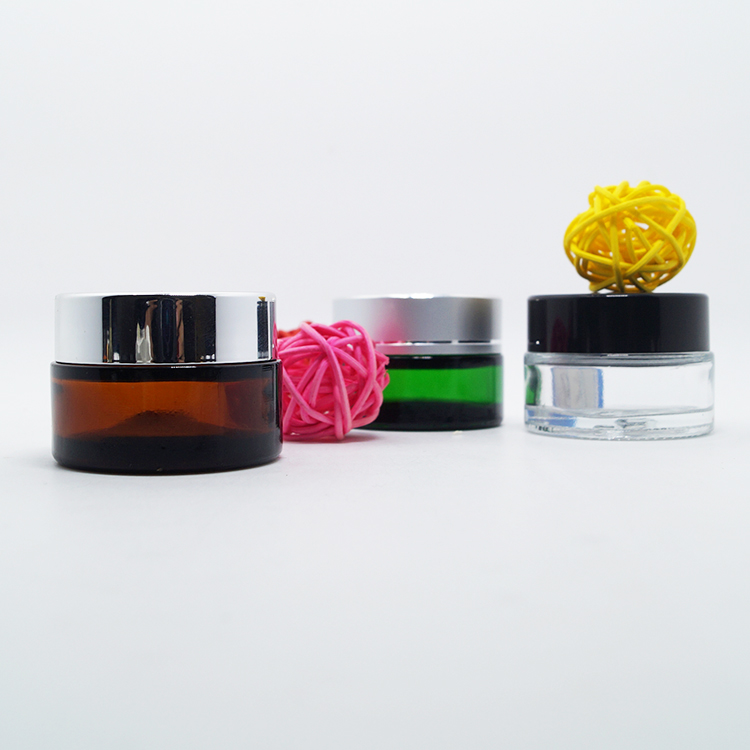 luxury cosmetic 15g 30g 50g matte black square glass cosmetic jar for cream