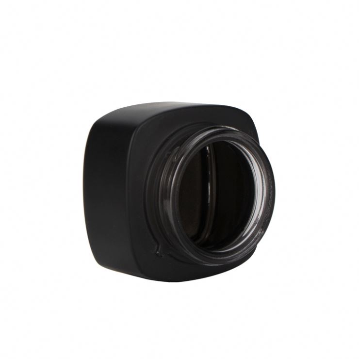 luxury cosmetic 15g 30g 50g matte black square glass cosmetic jar for cream