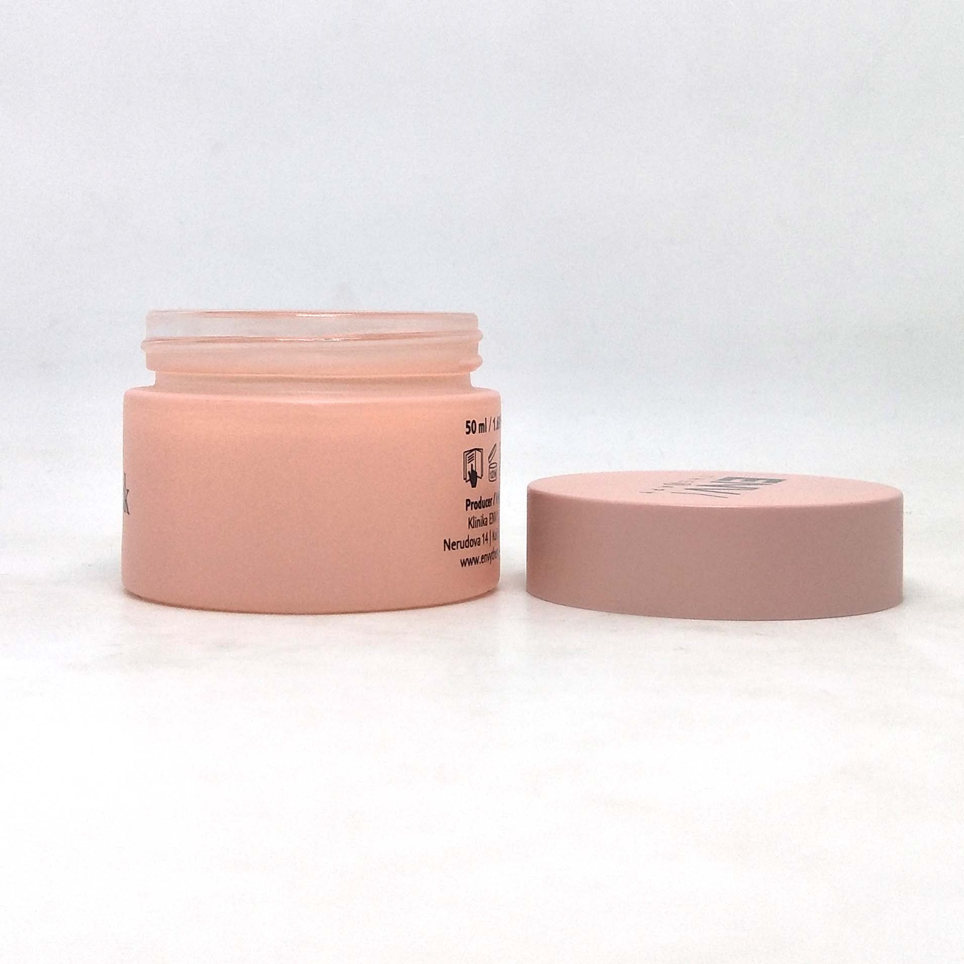 luxury cosmetic 15g 30g 50g matte pink glass cosmetic jar for cream